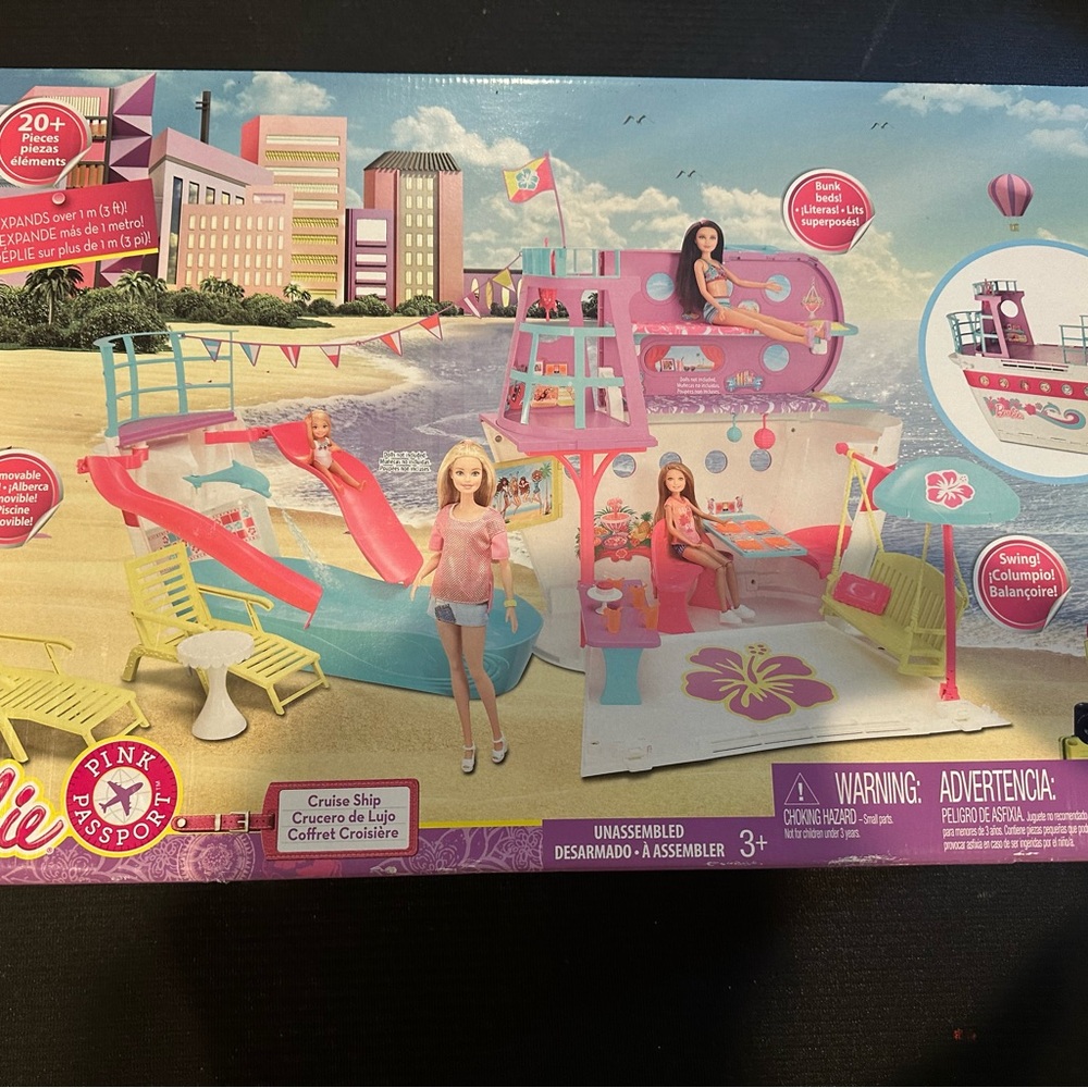 Barbie Pink Passport Cruise Ship Playset New in Package Unopened!